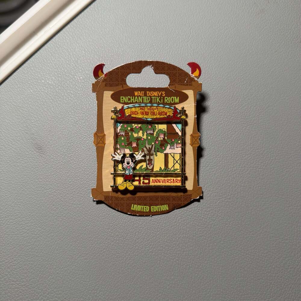 Disney Pin 45th Anniversary enchanted tiki room Mickey DLR rare
